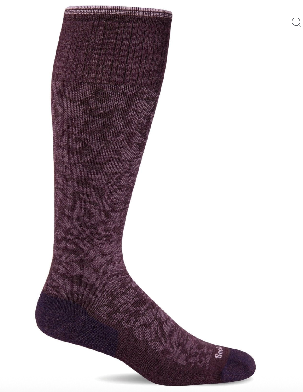 Damask Women's Bamboo/Merino Graduated Compression Socks in Blackberry