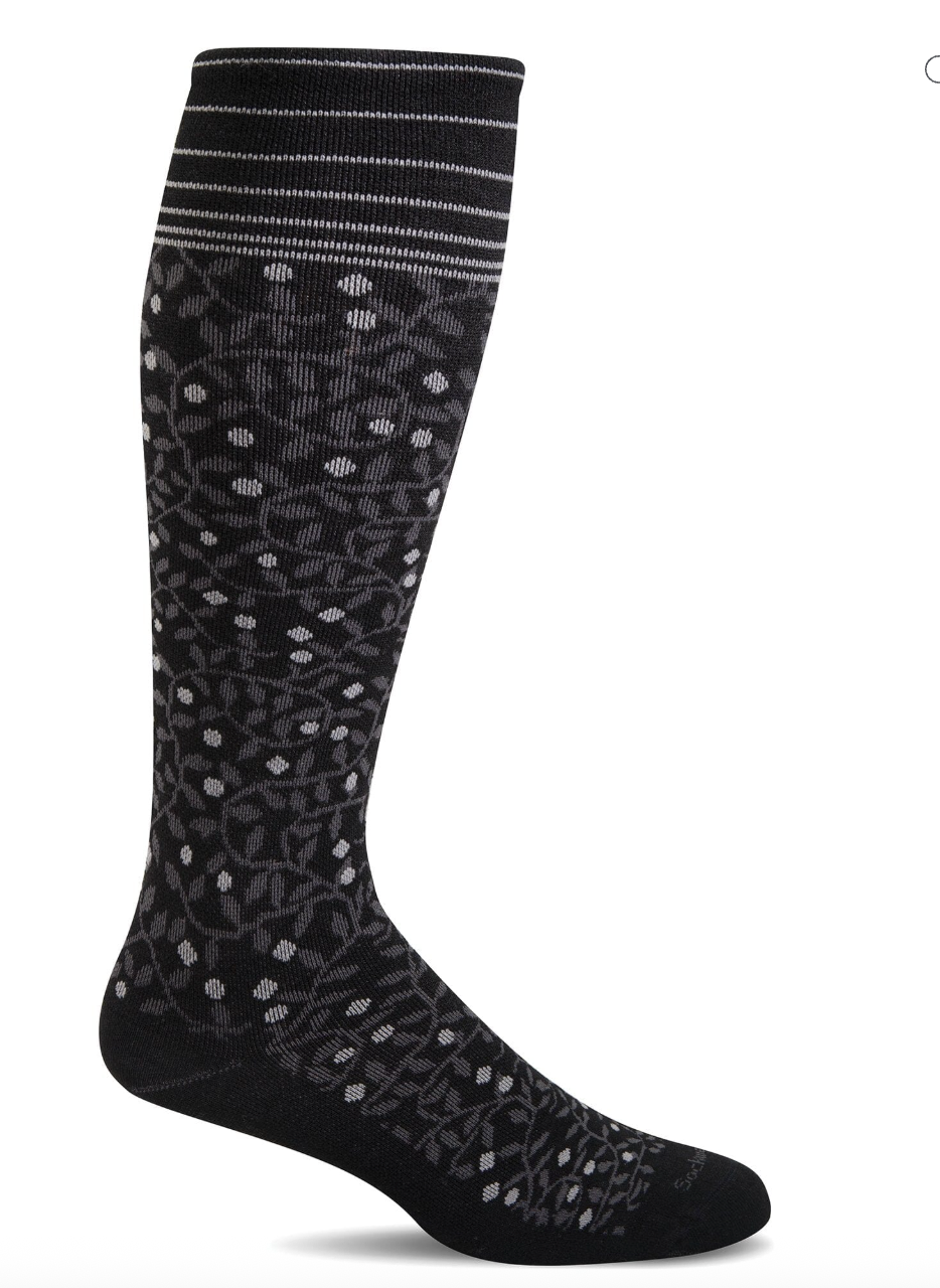 New Leaf Women's Bamboo/Merino Firm Graduated Compression Socks in Black