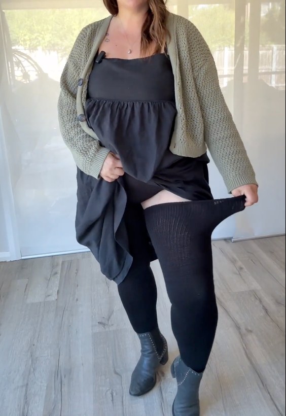 Plus Size Thigh High Socks in Classic Black
