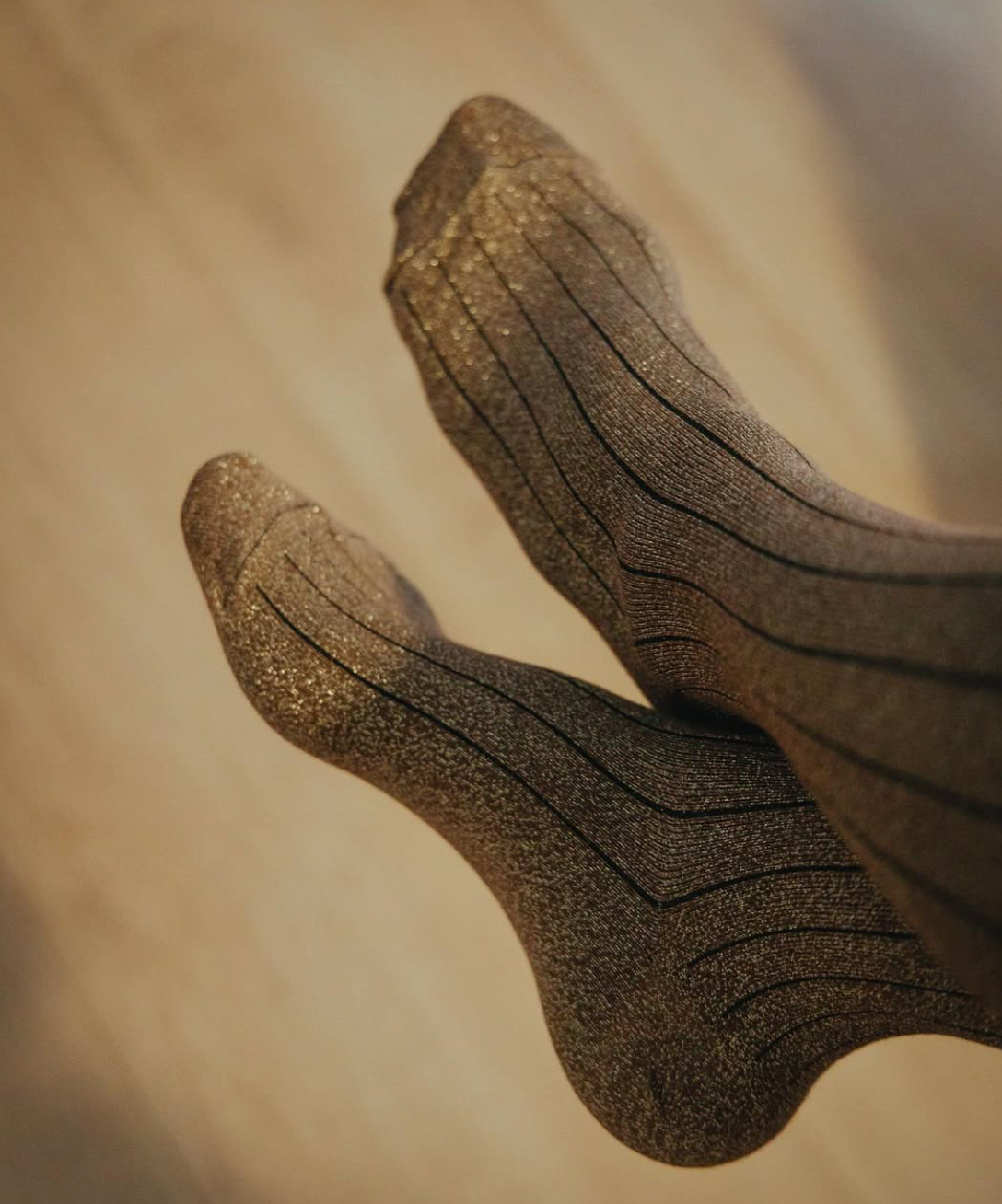 Ribbed Knee High Sock in Pink and Grey