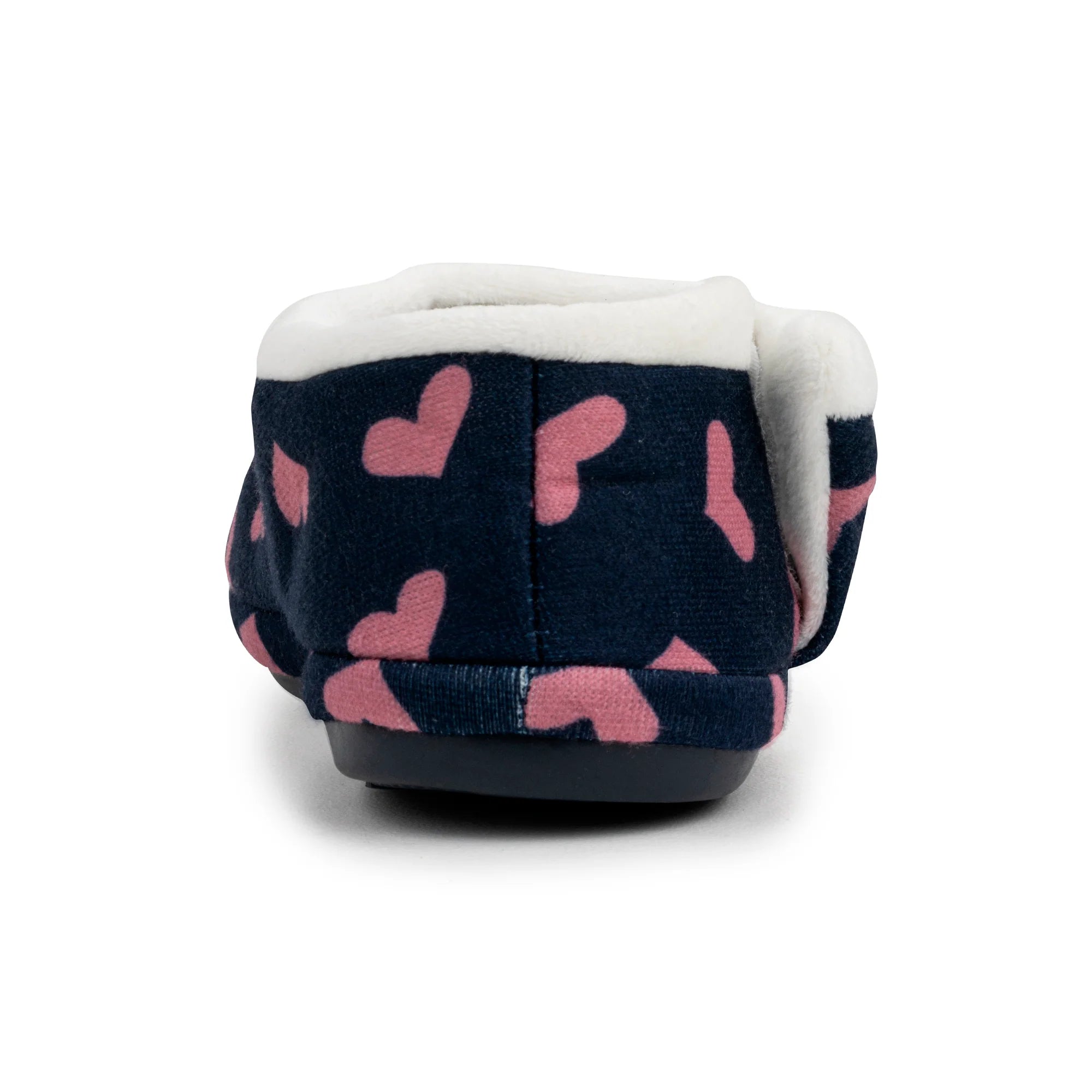 Archline Orthotic Slippers Closed – Navy with Pink Hearts - The Sockery