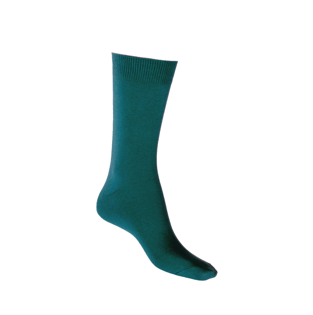 Cotton Crew Sock in Teal - The Sockery