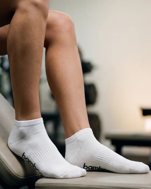 Bamboo Ankle Sport Socks 3 Pair Pack in White