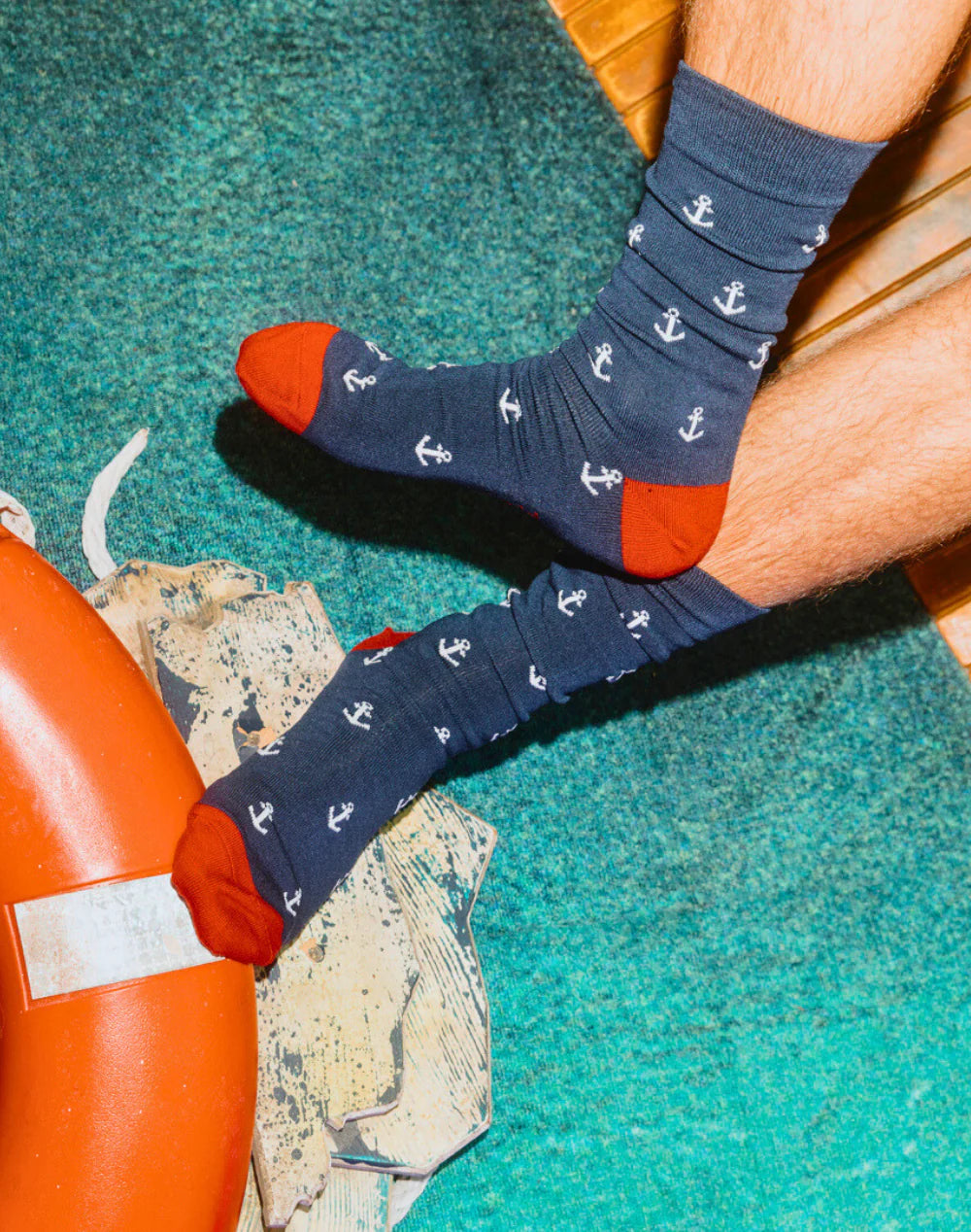 Anchors Men's Bamboo Crew Socks - The Sockery