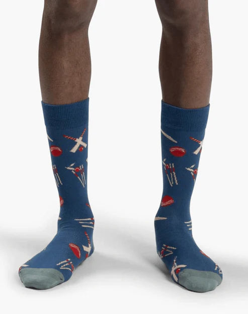 Cricket Stumps Men's Bamboo Crew Socks - The Sockery