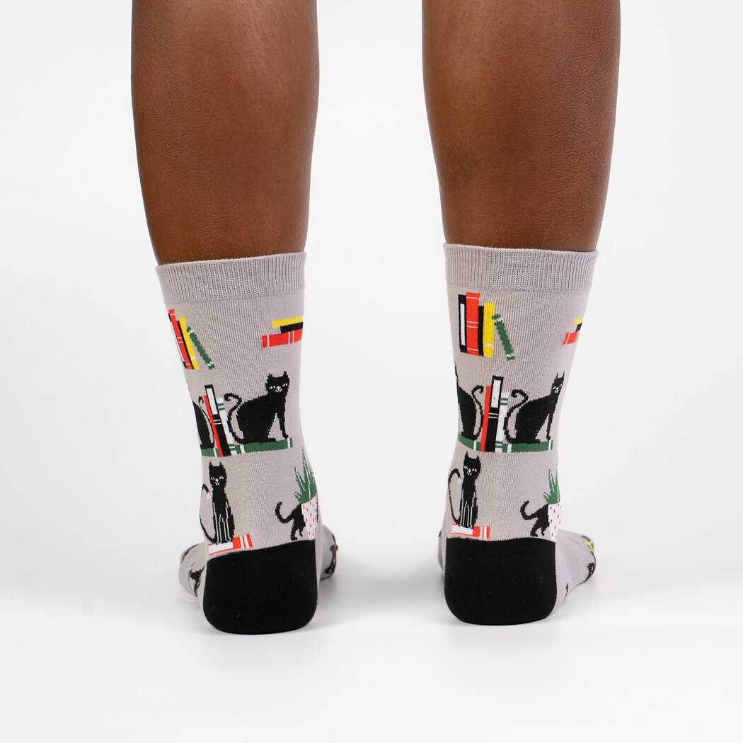 Booked for Meow Women's Crew Socks - The Sockery