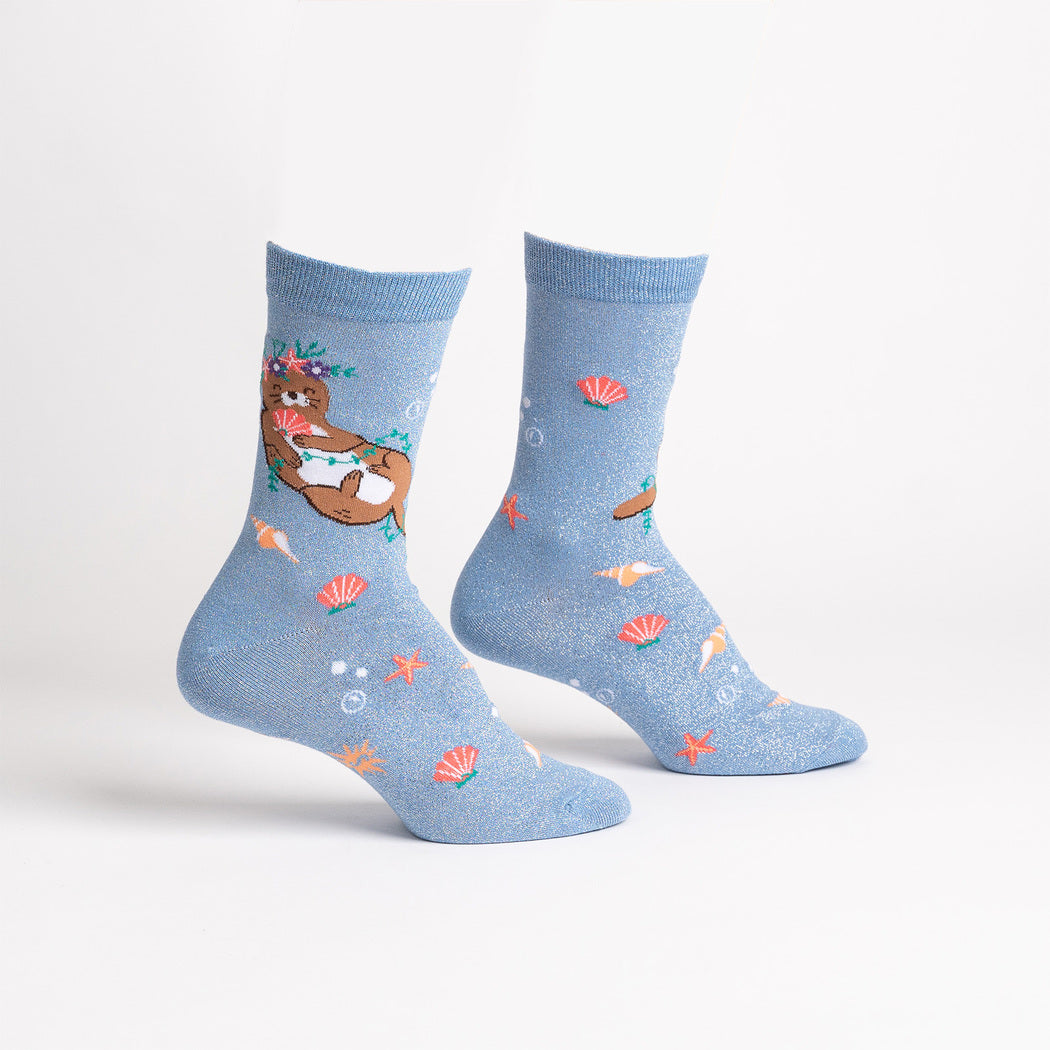 Be Your-Shell-F Women's Crew Glitter Socks - The Sockery