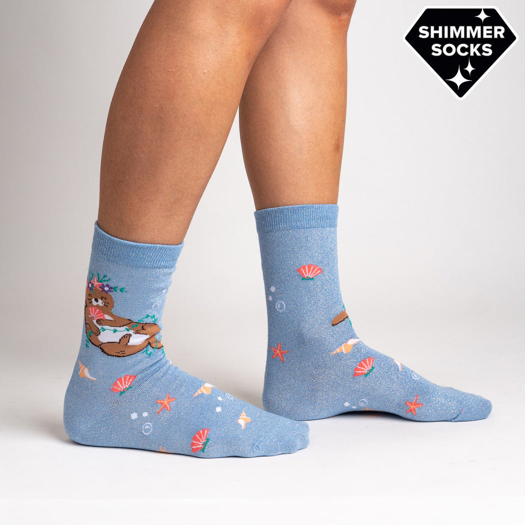 Be Your-Shell-F Women's Crew Glitter Socks - The Sockery