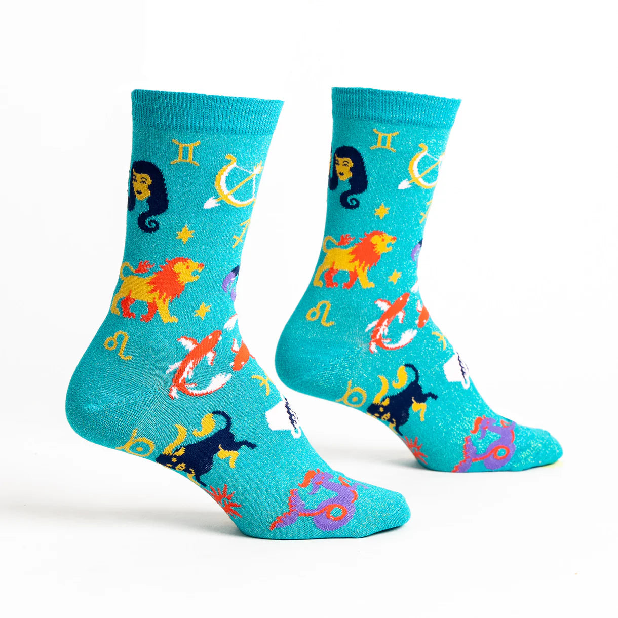 Whats your Sign? Women's Crew Shimmer Socks - The Sockery