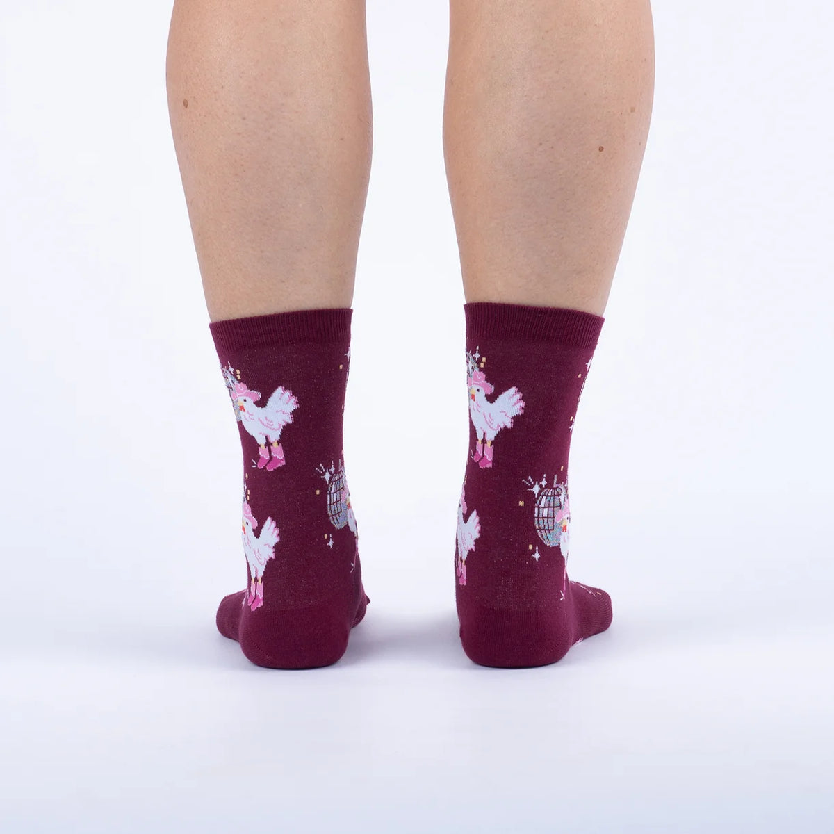 Disco Chicken Women's Crew Shimmer Socks