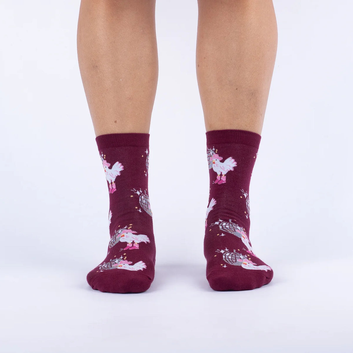 Disco Chicken Women's Crew Shimmer Socks