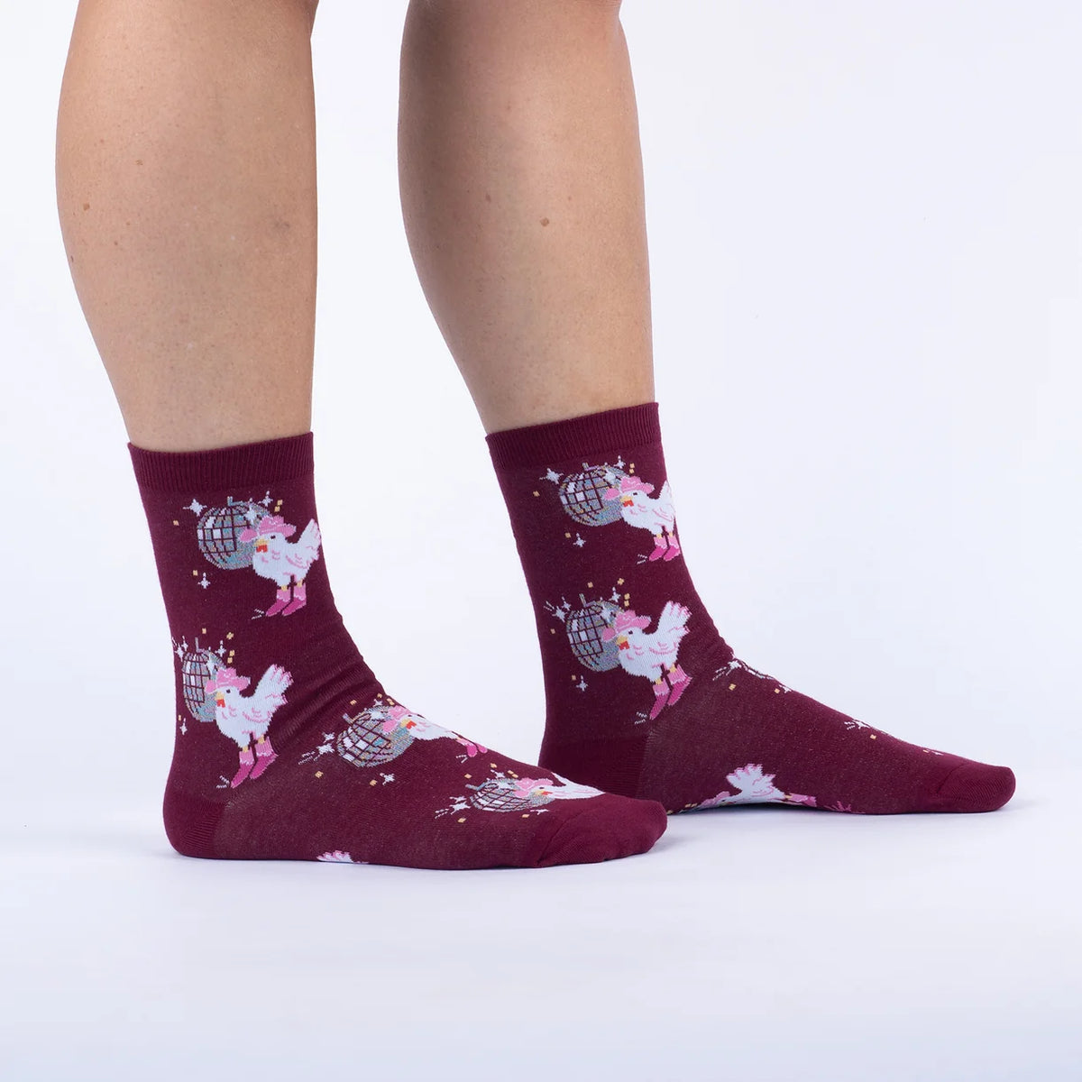 Disco Chicken Women's Crew Shimmer Socks