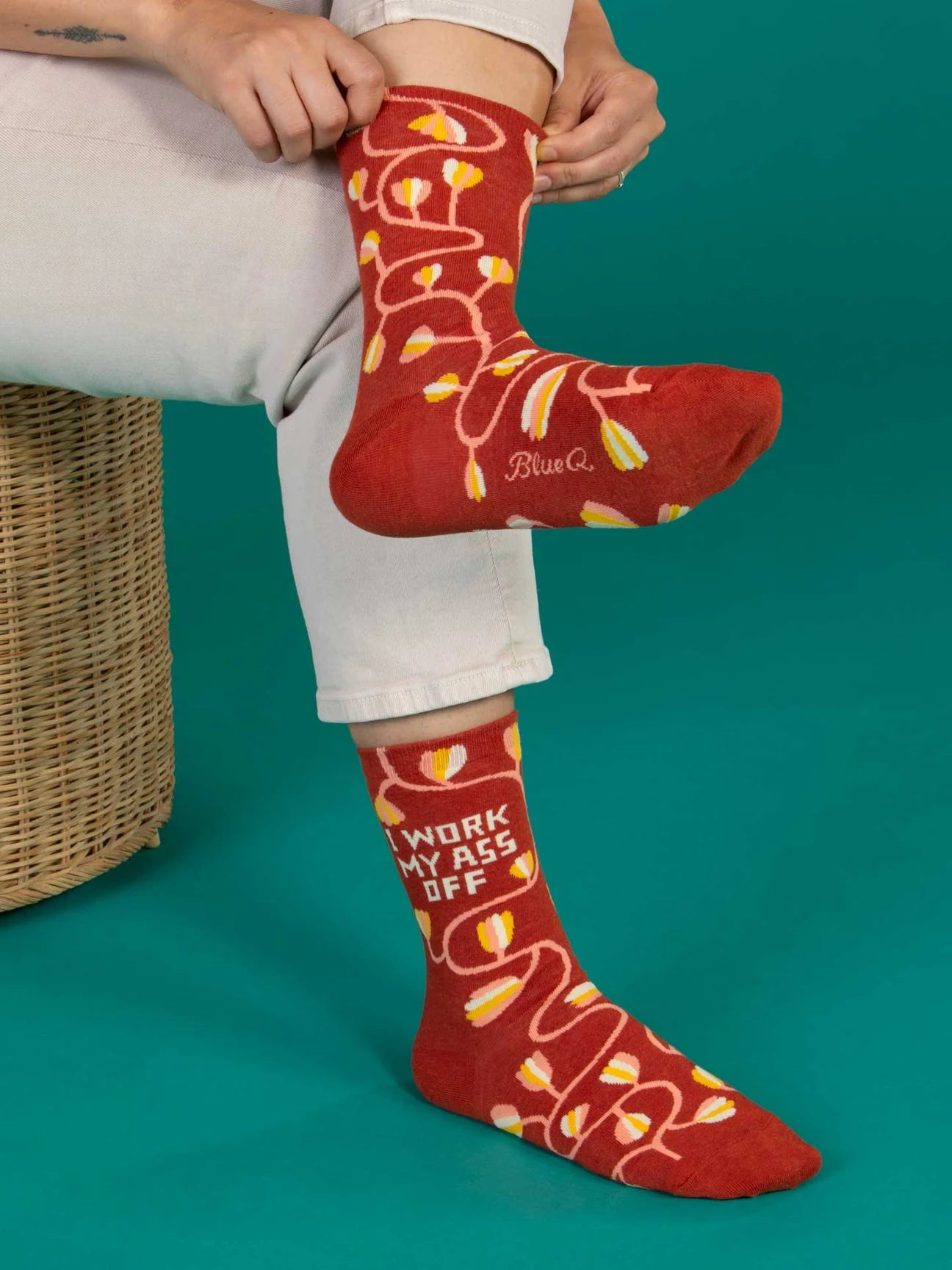 I Work My Ass Off Women's Crew Socks