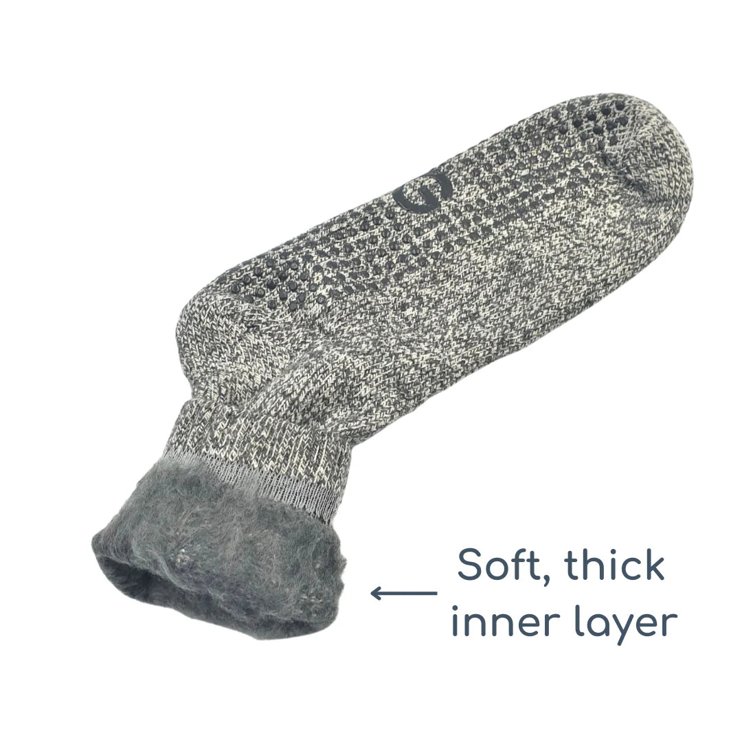 Wool Blend Gripper Socks in Sapphire
