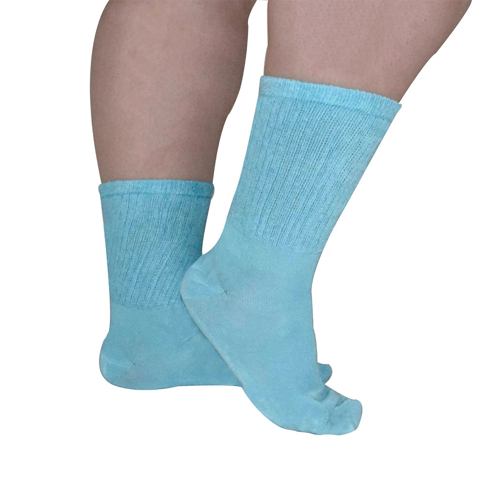 Extra Wide Bamboo Super Soft Socks - Aqua Blue
