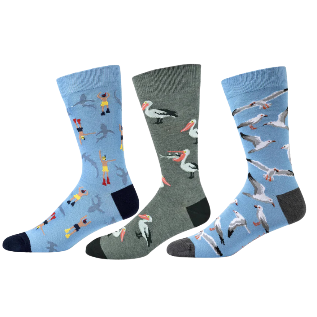 Bundle of 3 pairs of Men's socks - A day at the beach