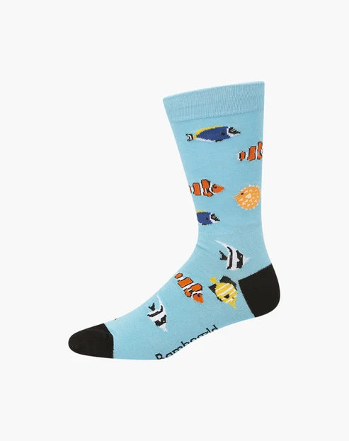 Aquarium Men's Bamboo Crew Socks