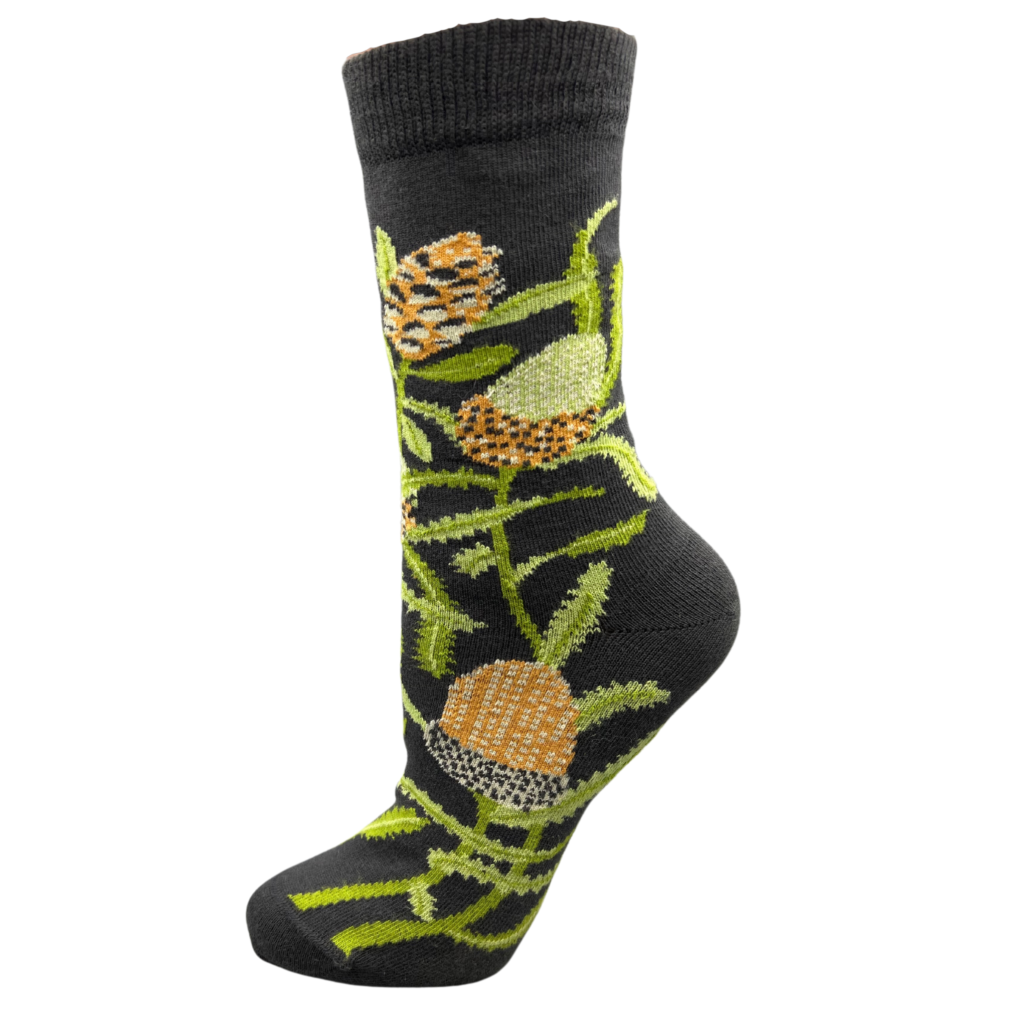 Banksia Women's Crew Socks -Australian Botanical Range - The sockey