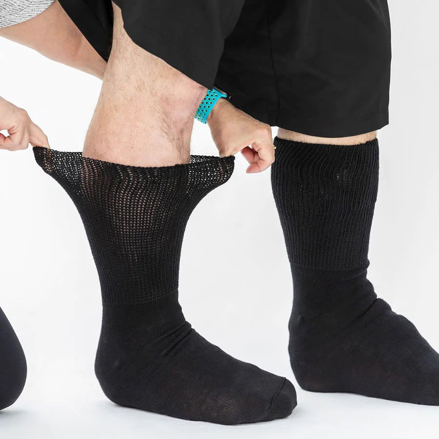 2 Pair Pack of Bariatric Socks - Black only