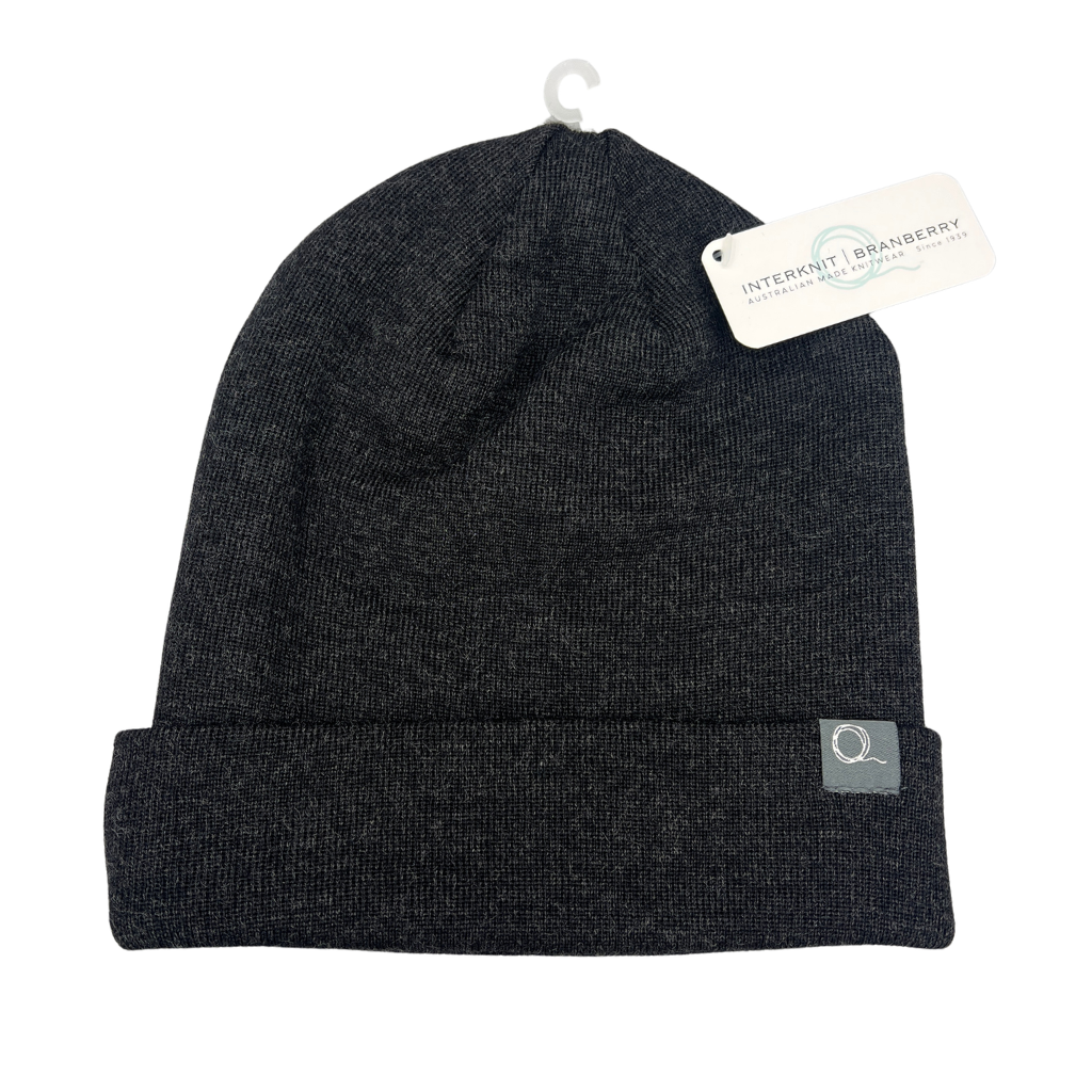 Merino Wool Beanie in Charcoal, Australian Made