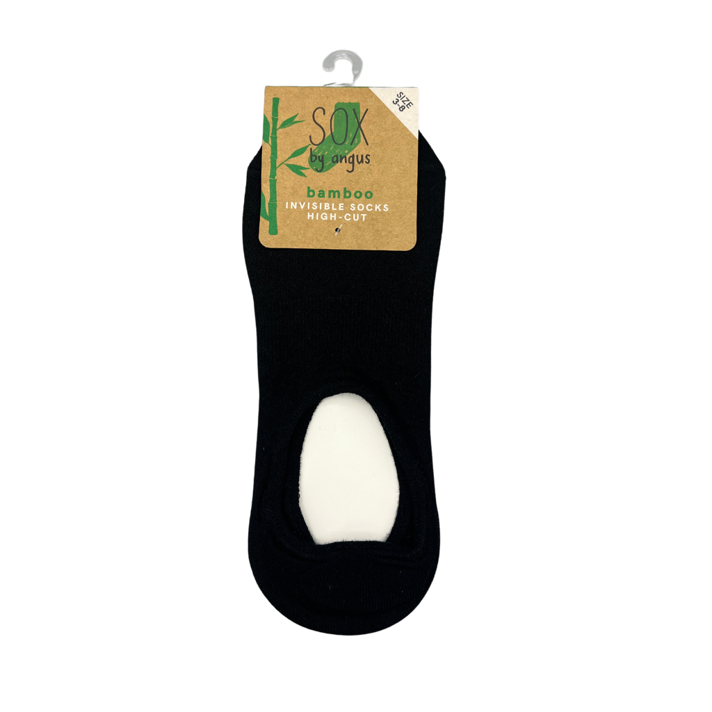 Bamboo Invisible High Cut Socks in Black