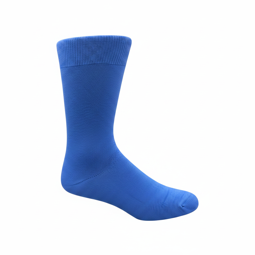 Blue sock on a white background