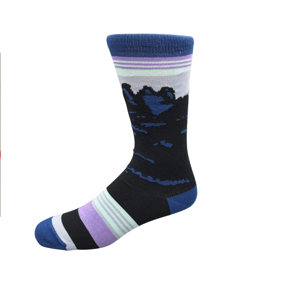 Blue Mountains Cotton Crew Dress Sock in Navy - Made in Australia