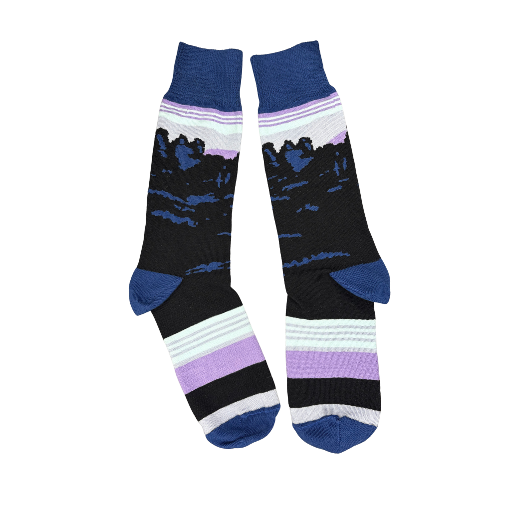 Blue Mountains Cotton Crew Dress Sock in Navy - Made in Australia