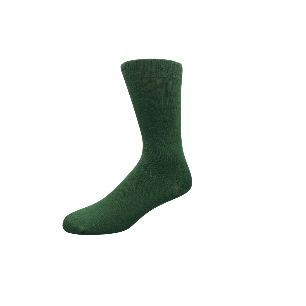 Green sock on a white background