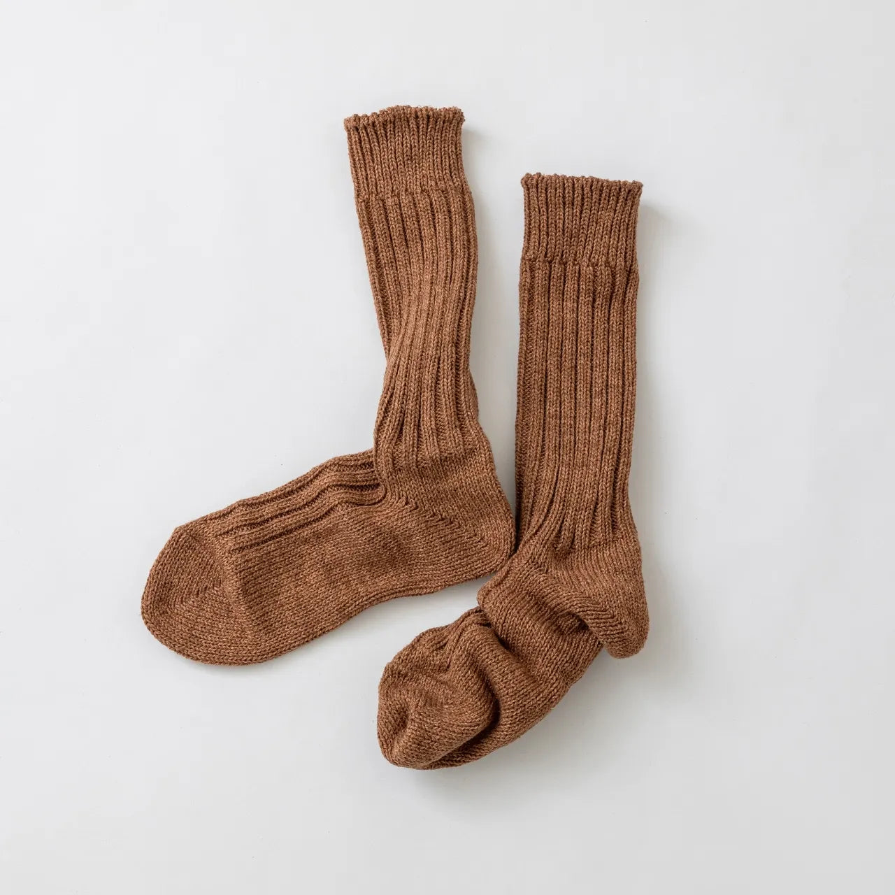 Recycled Cotton Crew Sock in Brick