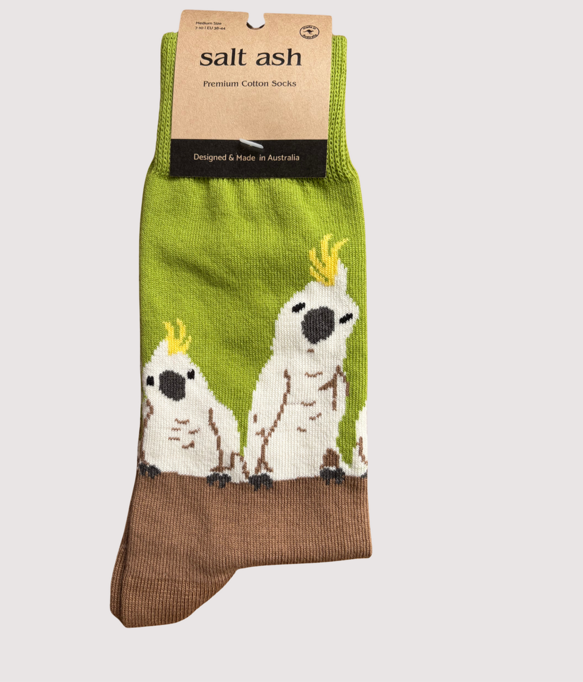 Cockatoo Crowd Cotton Crew Sock - Made in Australia
