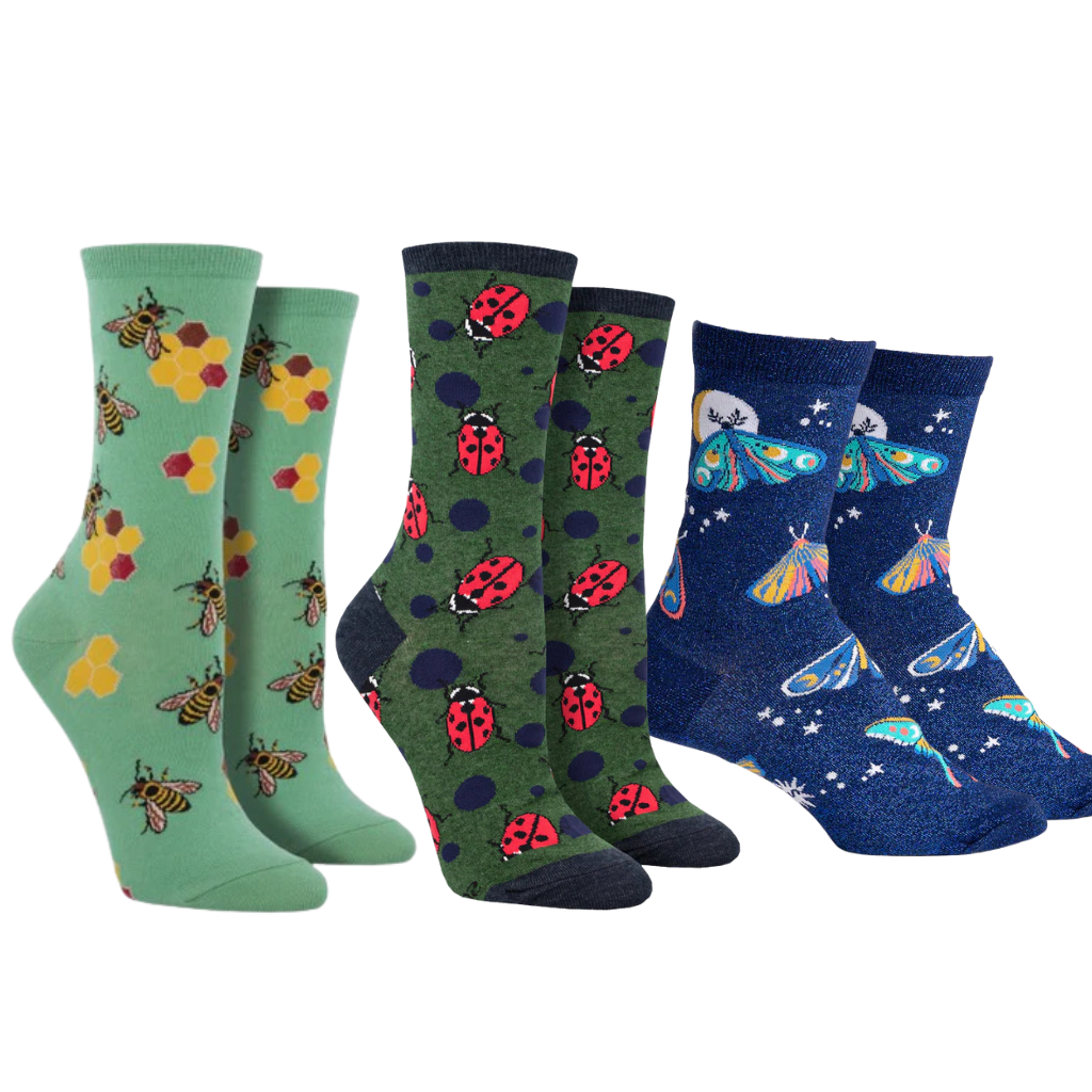 Bundle of 3 Women's Crew Socks - Happy Critters