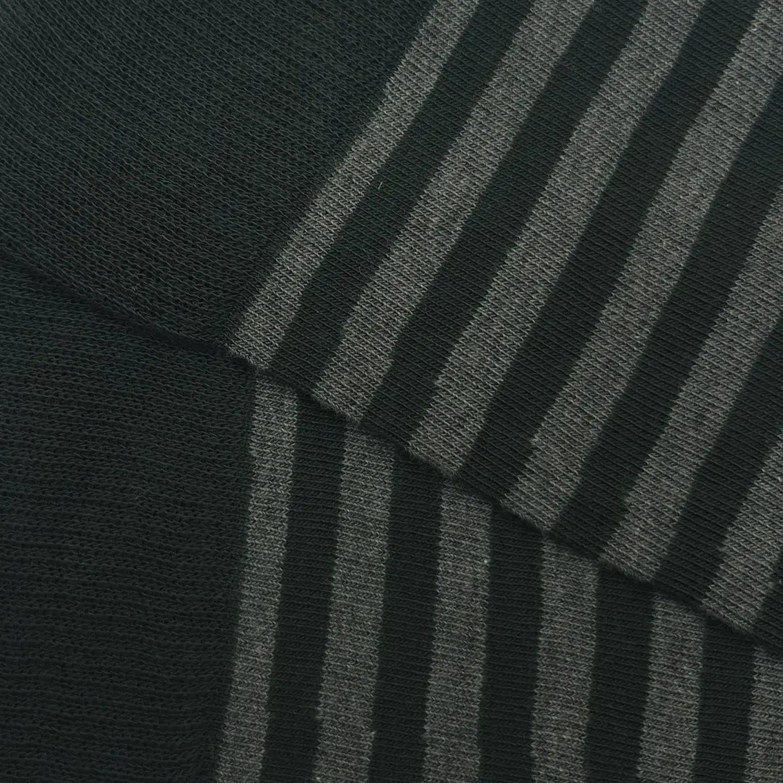 Striped Knee High Sock in Bottle Green and Grey - The Sockery