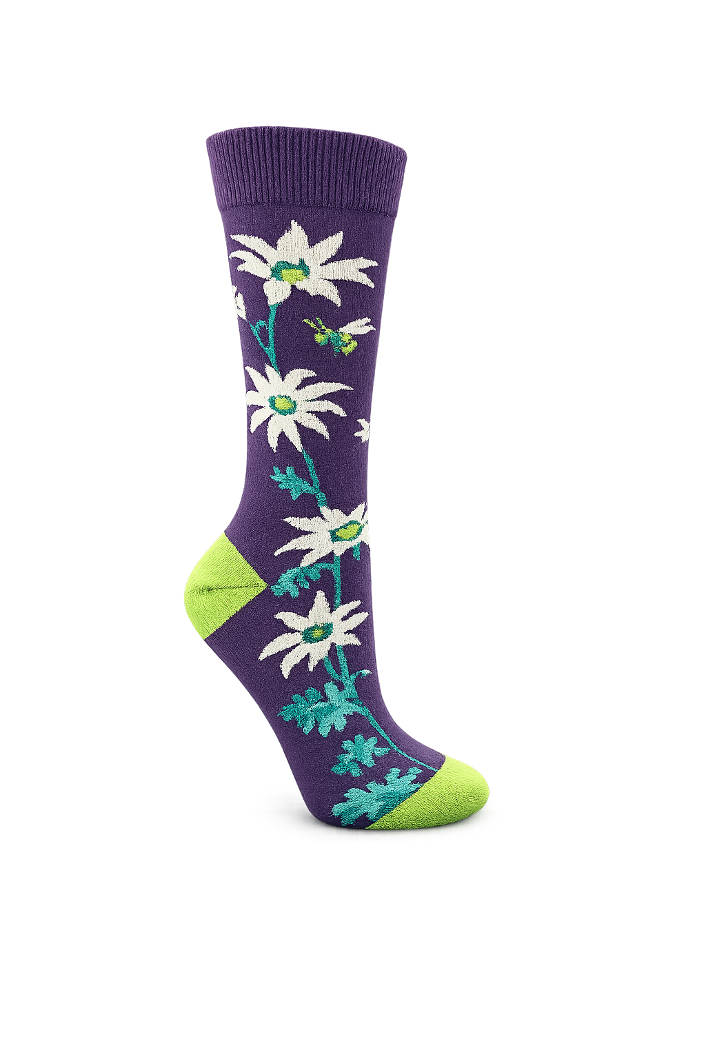 Flannel Flower Crew Socks