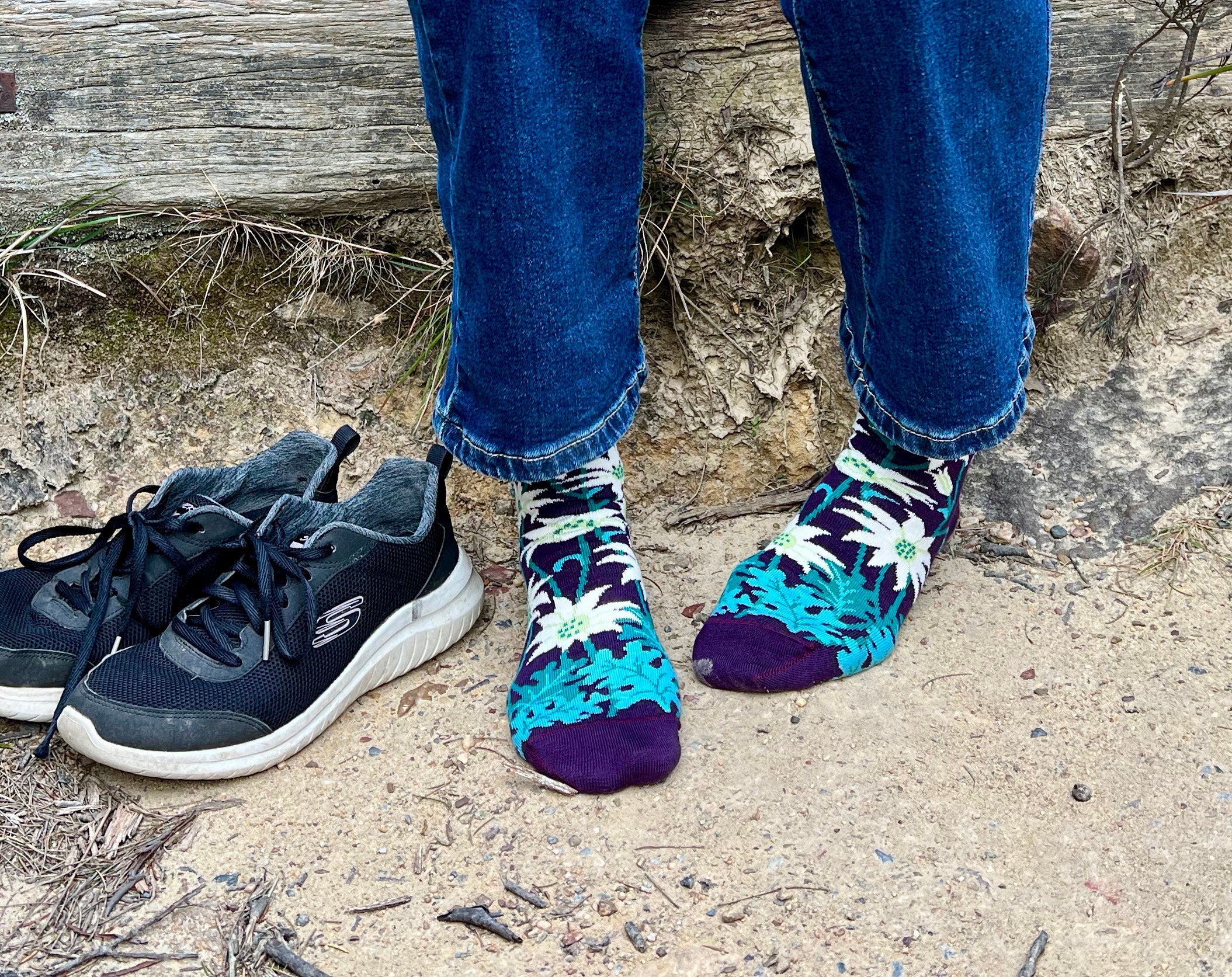 flannel flower socks - The Sockery