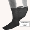 Extra Wide Comfort Stretch Socks in Black With Grip Sole