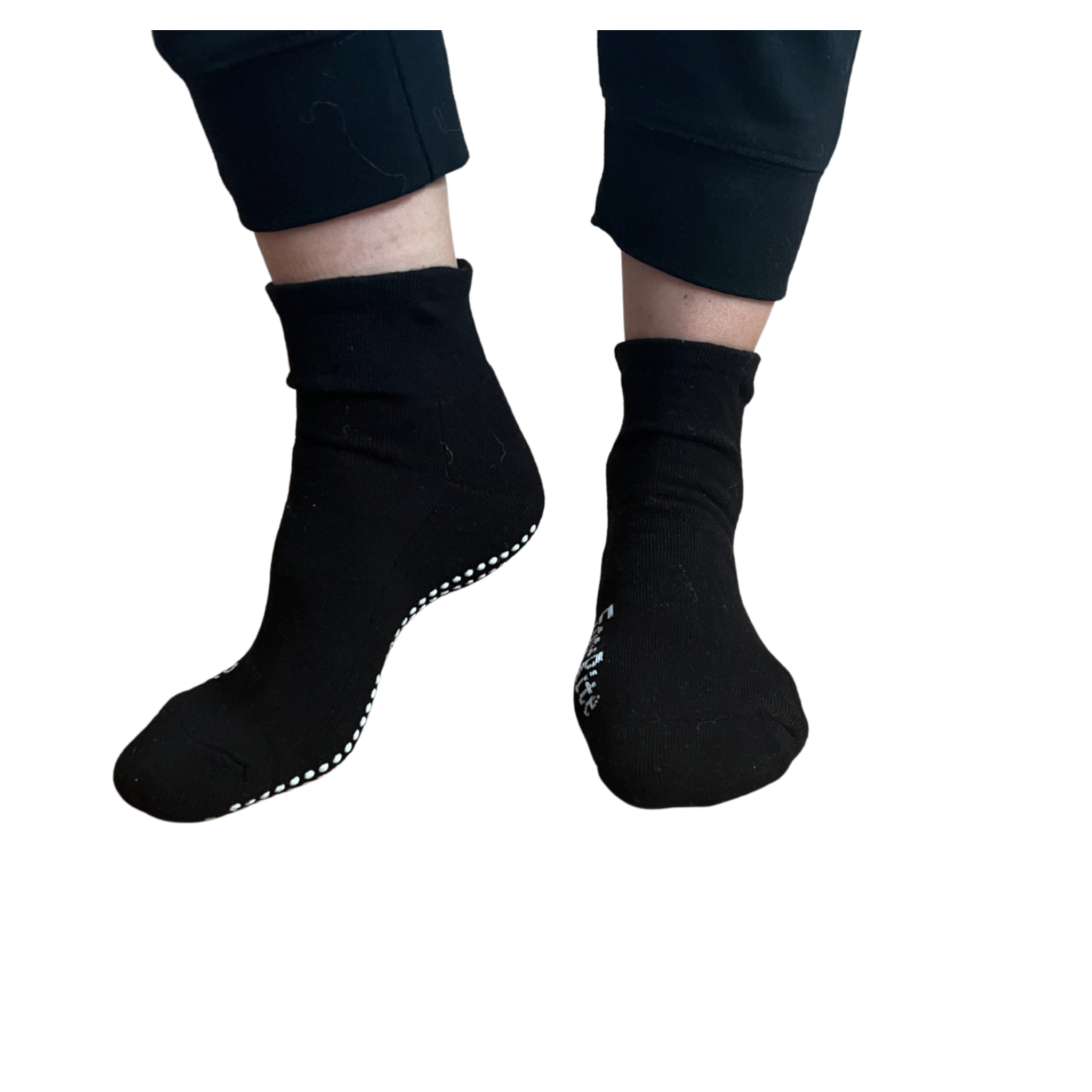 person wearing foot rite grip sock - The Sockery