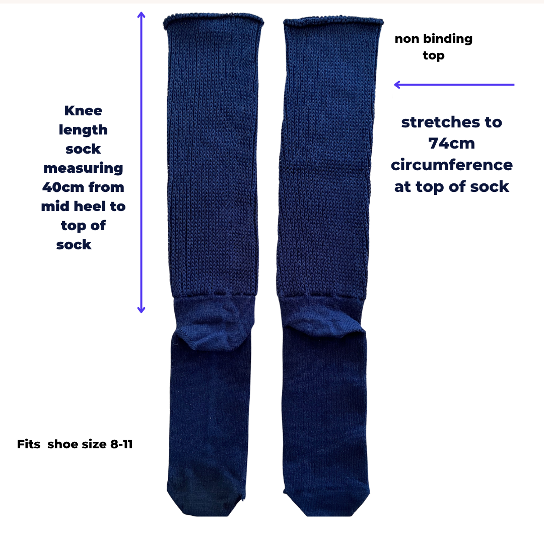 Oversized Knee High Extra Wide Socks in Black