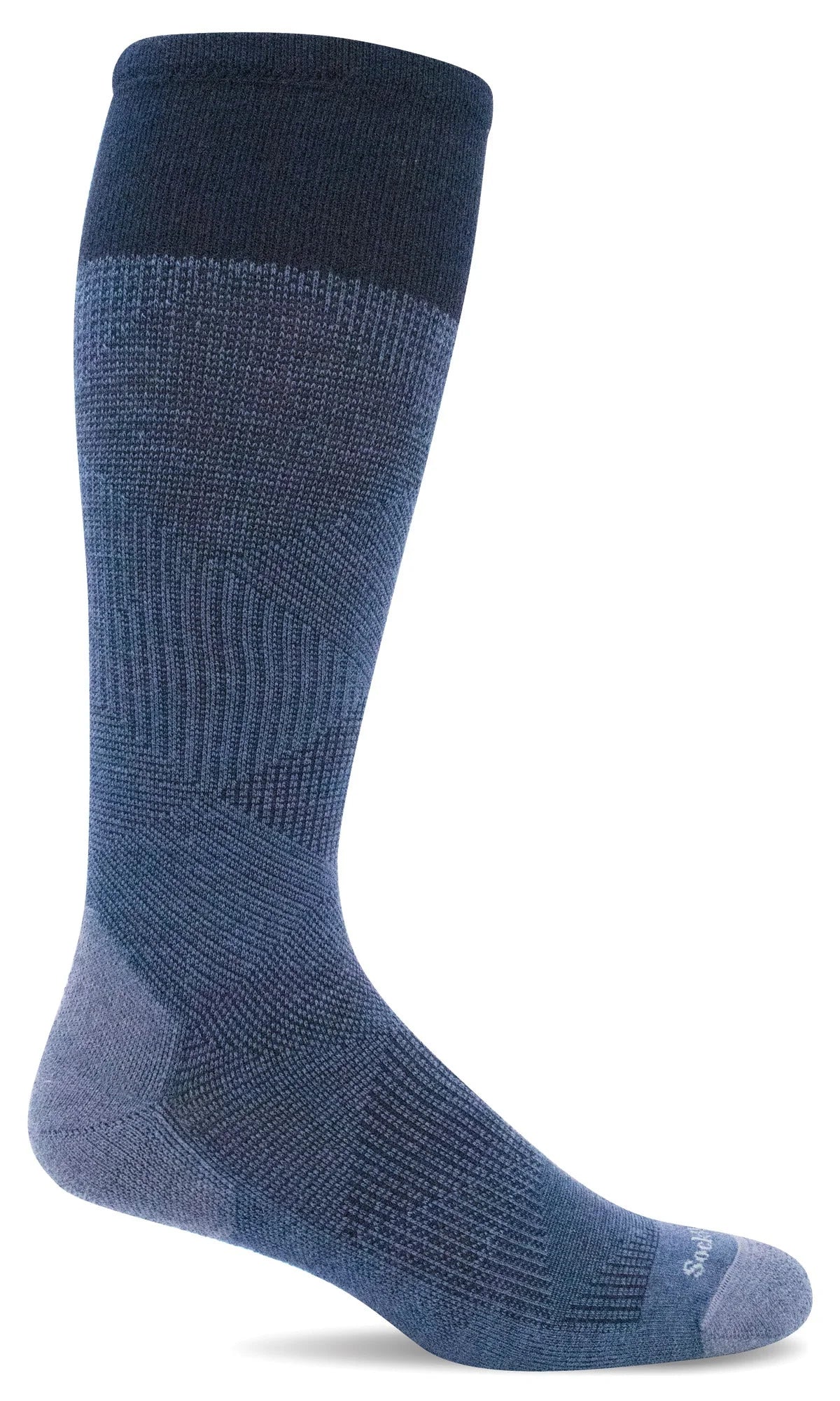 Diamond Dandy Men's Bamboo/Merino Moderate Graduated Compression Sock in Denim - The Sockery