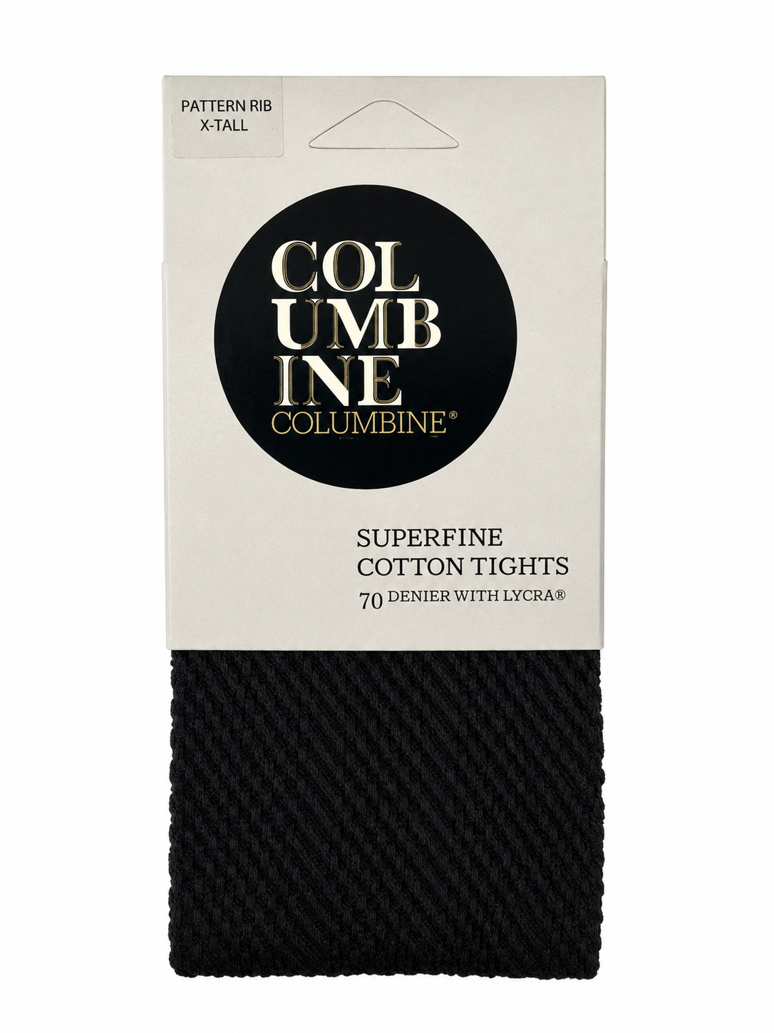 Superfine Pattern Rib Pima Cotton Tights in Black