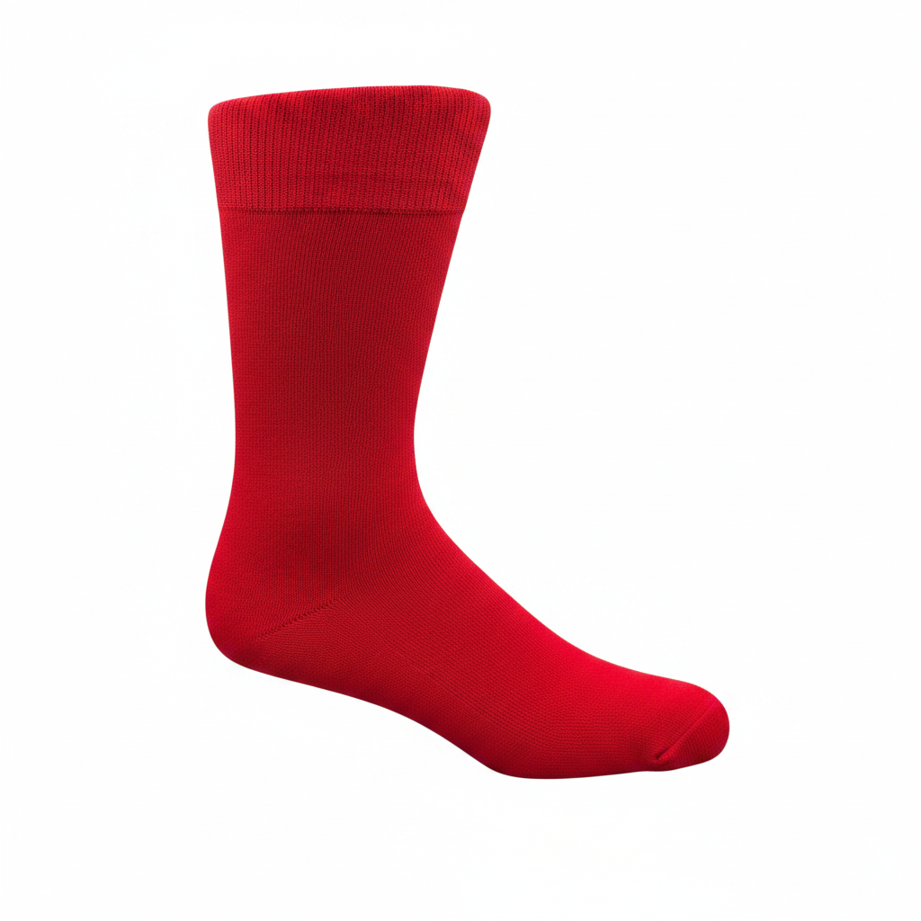 Red sock on a white background