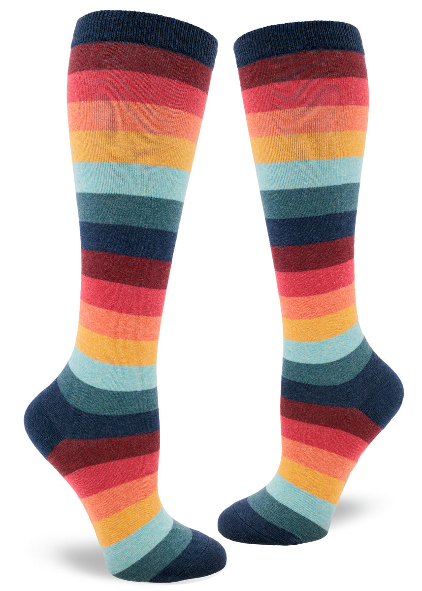 Retro '70s Stripe Knee-High Women's Sock