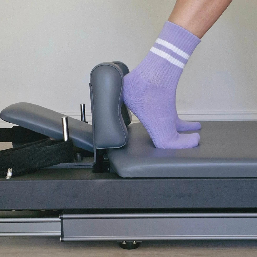 Non-Slip Sports Crew Socks - Lavender - The Sockery