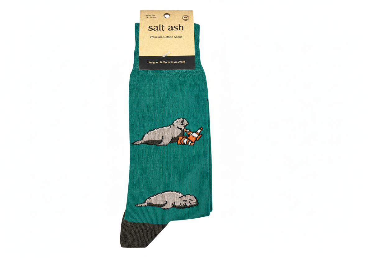 Neil the Seal Cotton Crew Sock - Made in Australia