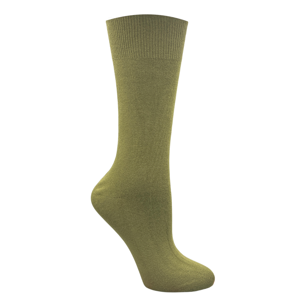 Bamboo Loose Top Socks - Moss Green