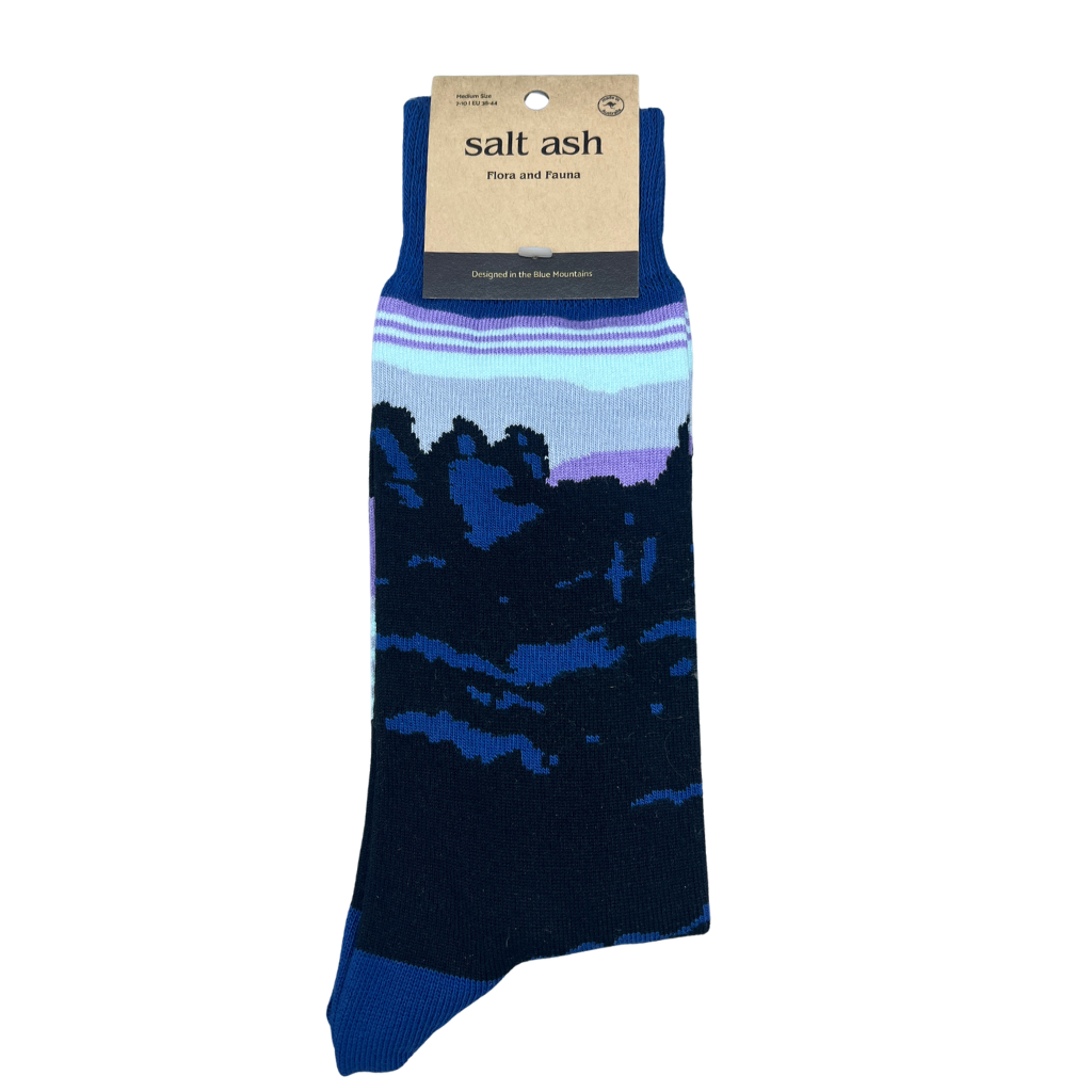 Blue Mountains Cotton Crew Dress Sock in Navy - Made in Australia