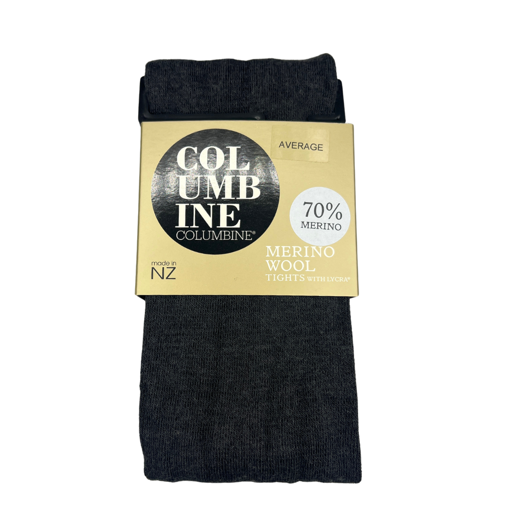 Women's Plain Merino Wool Tights in Charcoal