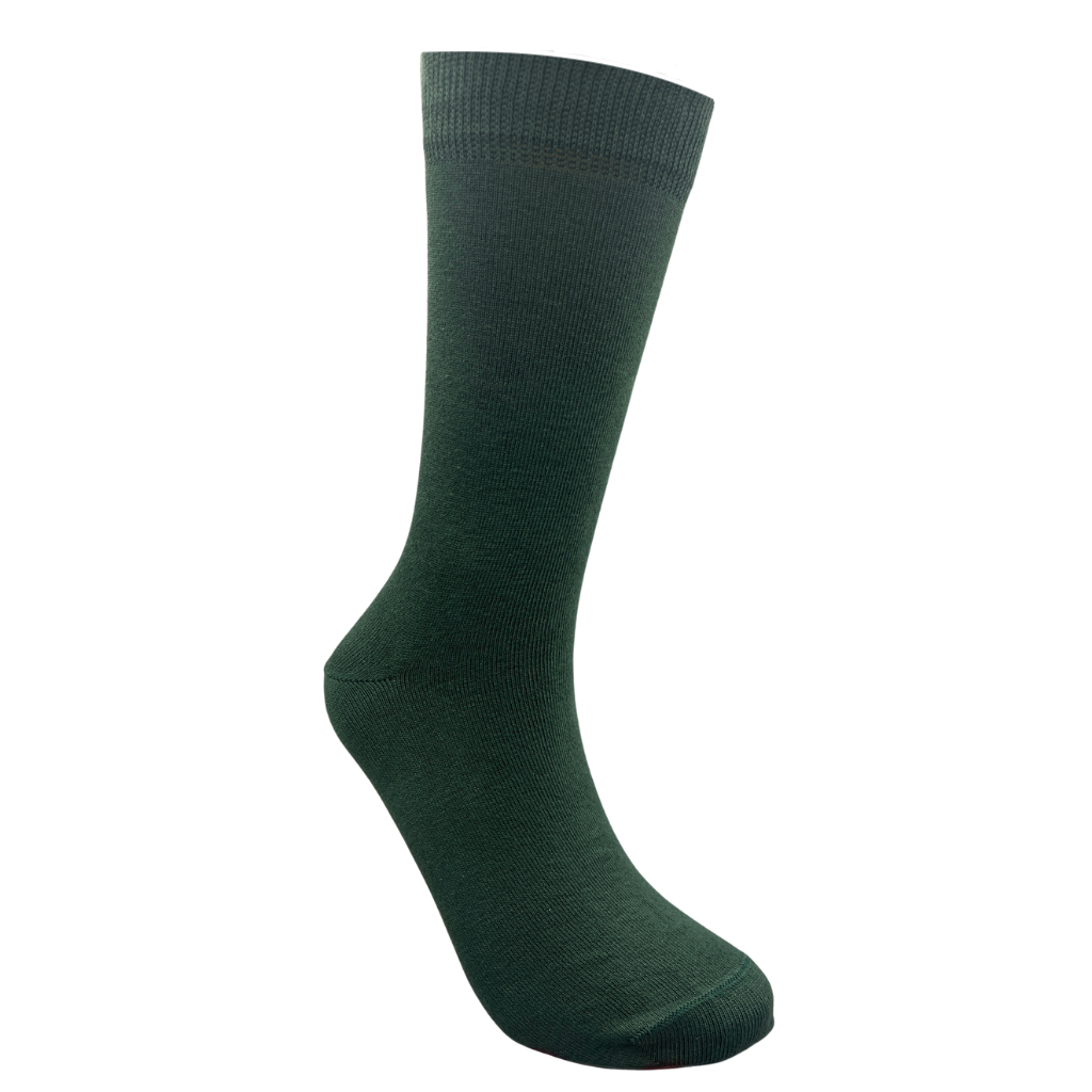 Forest Green Cotton Crew Dress Sock - Australian Made