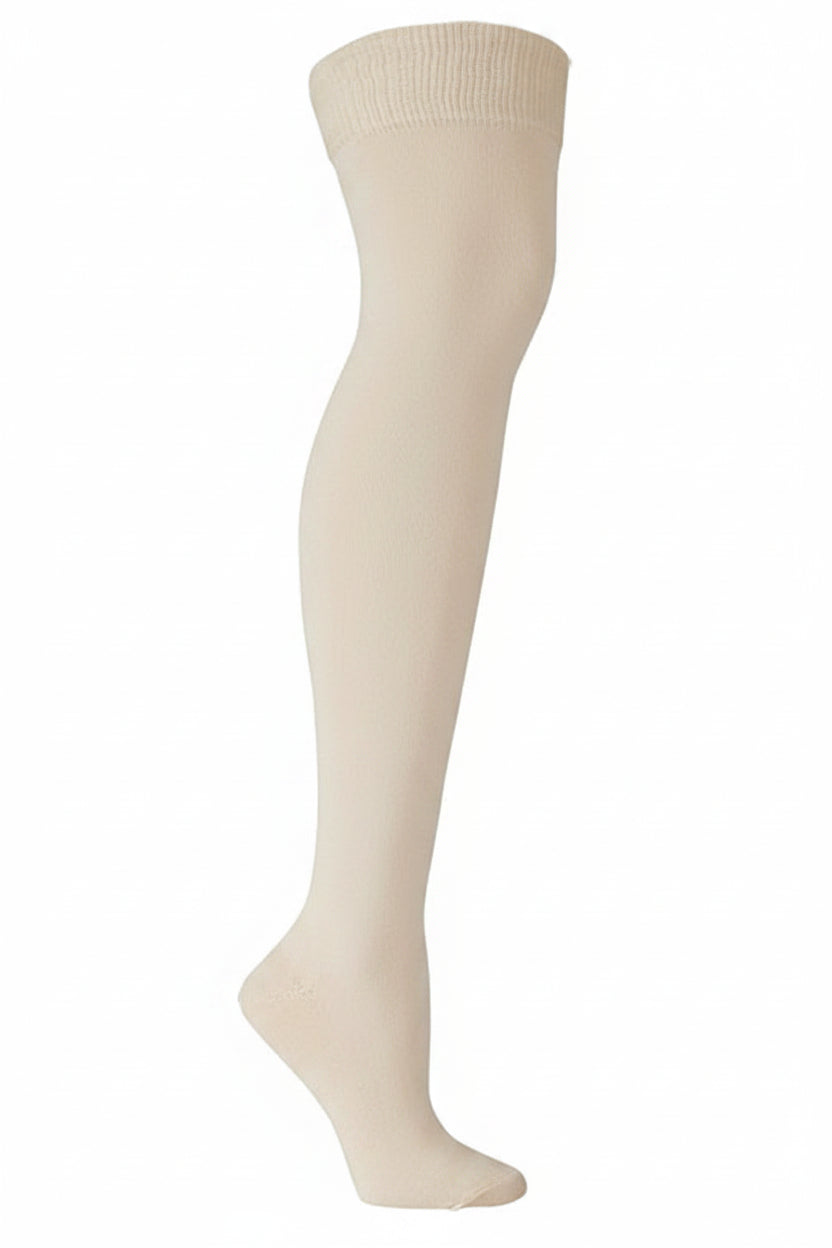 White knee-high socks on a white background