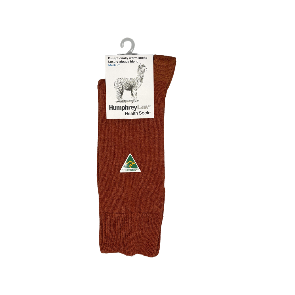 Exceptionally Warm Luxury Alpaca Blend Socks in Terracotta